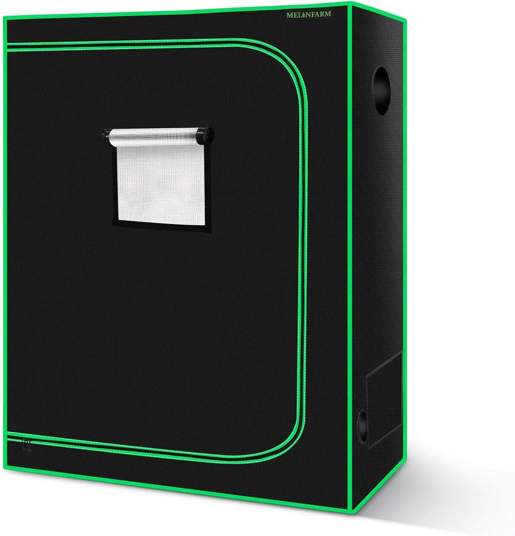 4x2 Grow Tent, 48"x24"x72'' High Reflective 600D Diamond Mylar Canvas with Observation Window and Floor Tray for