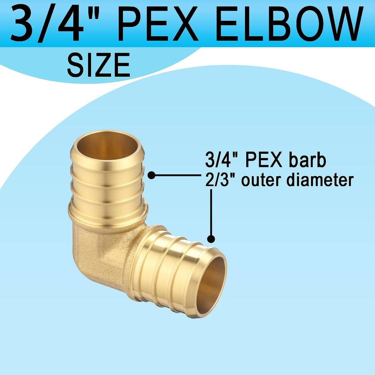 (20 Pack) Asterbacks 3/4 inch PEX Barb Crimp Elbow for PEX-A/B/C Pipe