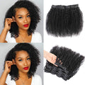 Kinky Curly Clip In Hair Extensions for Black Women Human Hair, Urbeauty Curly Hair Extensions Clip in Human Hair for