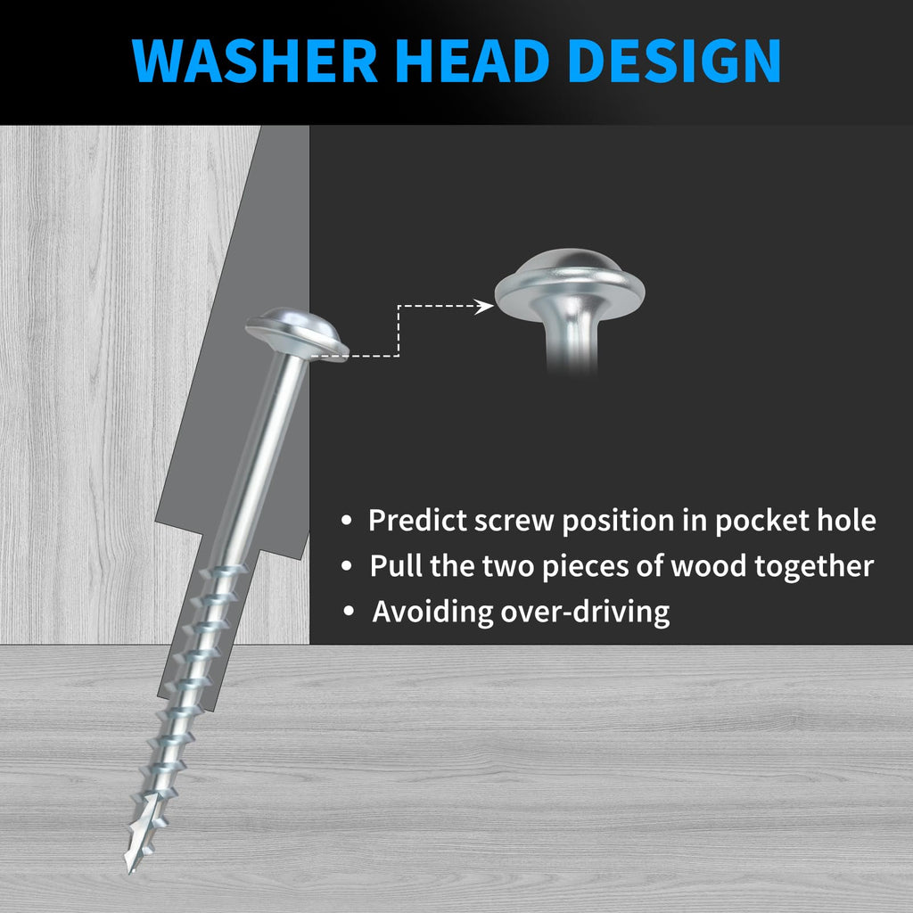 Pocket Hole Screws #8 x 1-1/4 Inch, 600PCS, Interior Pocket Screws