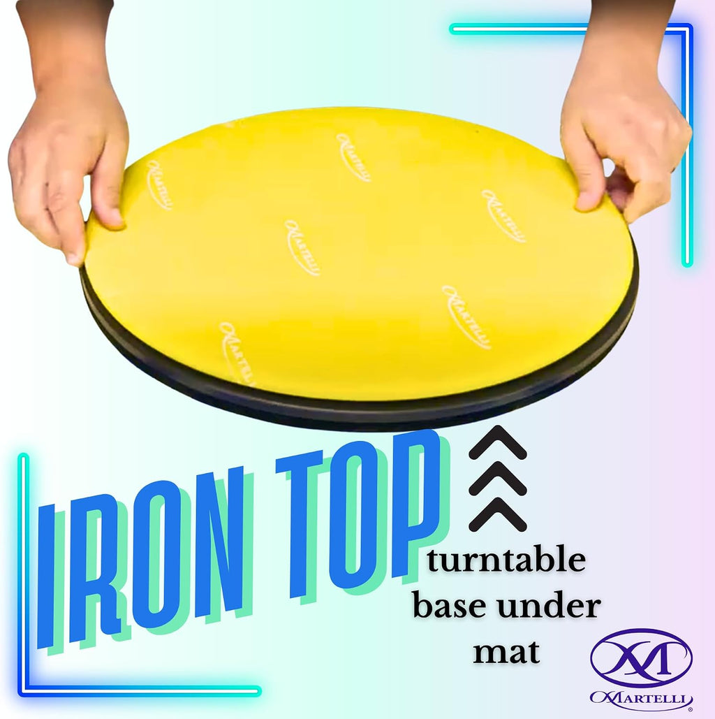 Round About 17-inch Turntable Set, Quilting Cutting Mat with Grid, Ironing Top, Sewing and Crafting Tool