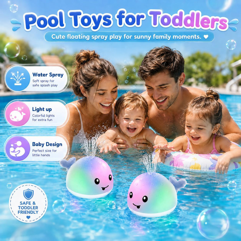 Baby Bath Toys, Pool Water Toys for Babies, Toddler Bath Toys for Kids Ages 1-3, 1 Year Old Boy Girl Gift Light Up