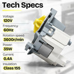 For Whirlpool WDF331PAMB0 Dishwasher Drain Pump Assembly Replacement