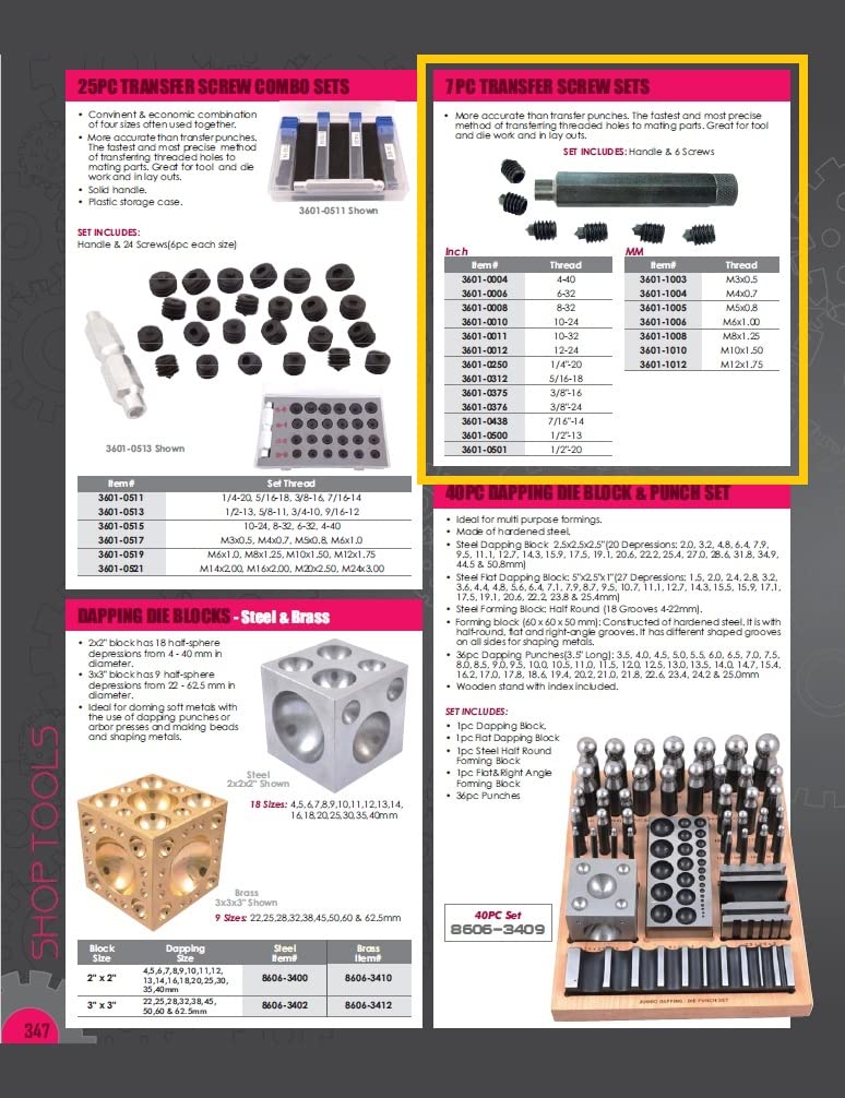 HHIP 3601-0500 7 Piece Transfer Screw Set 1/2-13 (Pack of 1)