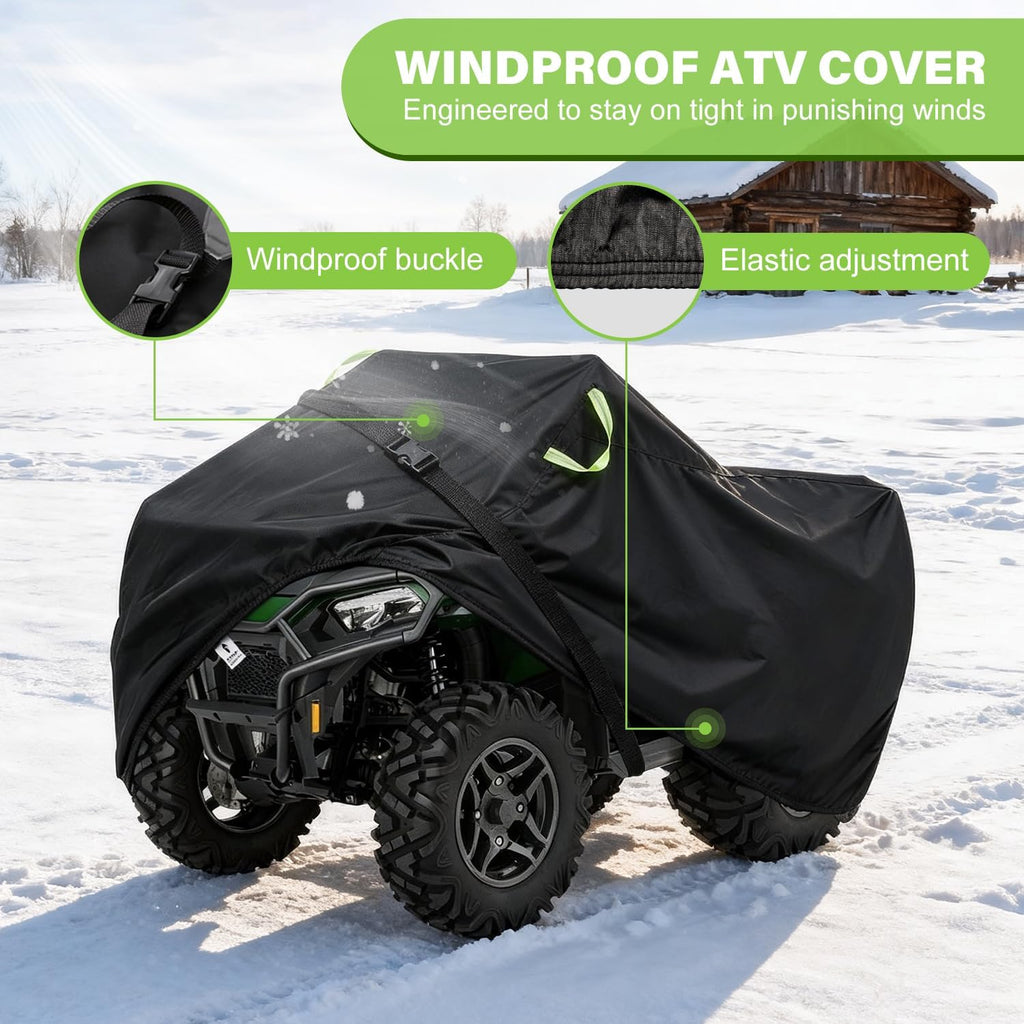 ATV Cover Waterproof Outdoor,Durable 420D Oxford Cloth,Buckle Straps | 4 Wheeler Covers,Four Wheeler Quad Storage