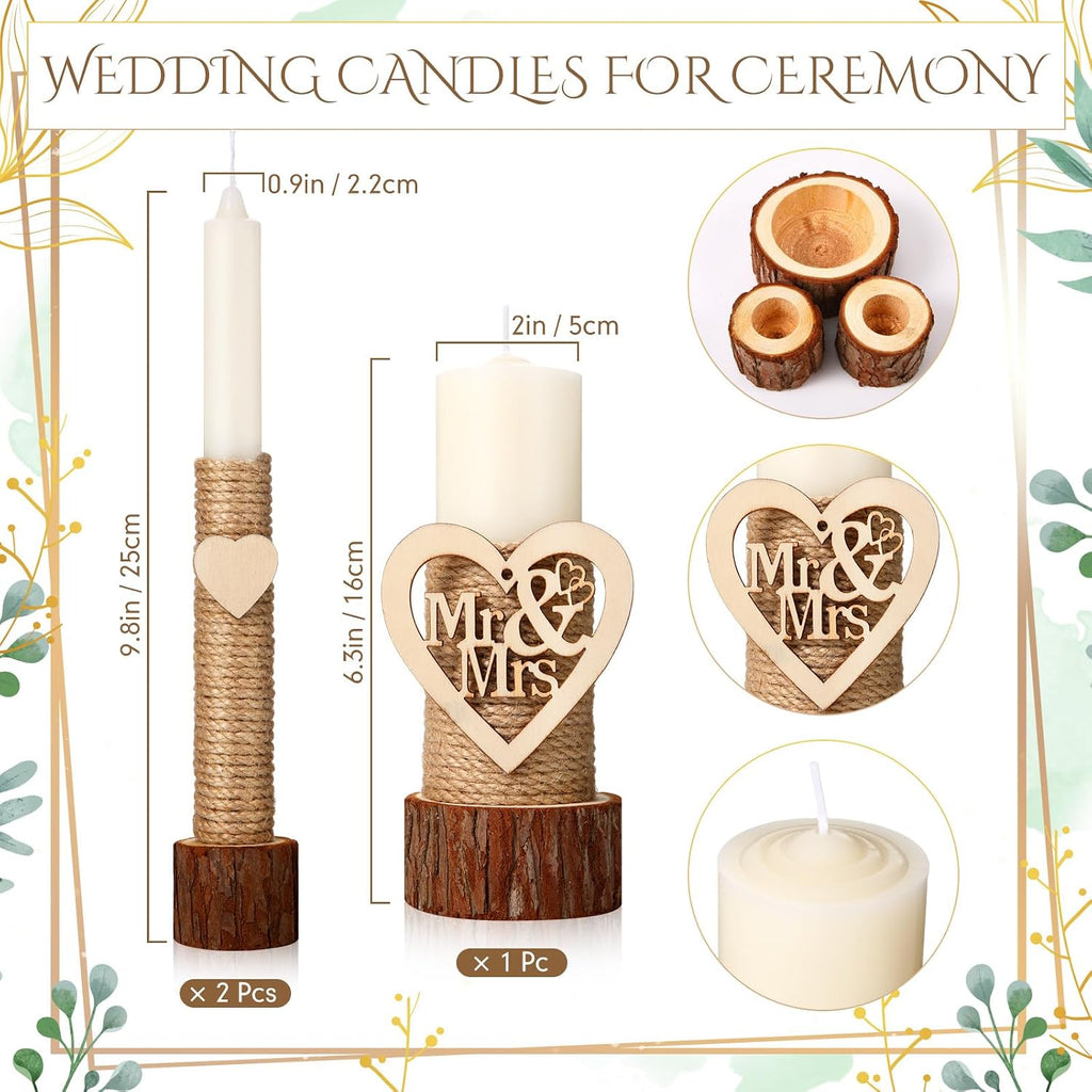Unity Candles for Wedding Ceremony Set, Classical