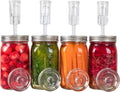 Fermentation Kit, Stainless Steel Lids with Weights & Airlocks | 4 Pack Fermenting Lids for Homemade Pickles, Kimchi