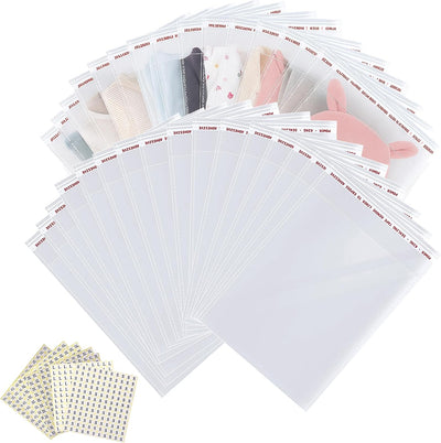 500 packs 13" x 19" Large Resealable Cellophane Bags Bulk Self Sealing Clear Bags for Packaging Products
