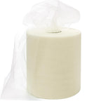 6" x 200 Yards Ivory Tulle Fabric Roll for DIY Tutu & Wrapping, Party Decor