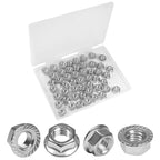 Yinpecly 3/8-16 Serrated Flange Hex Nuts,3/8" Hexagon Flange Nuts