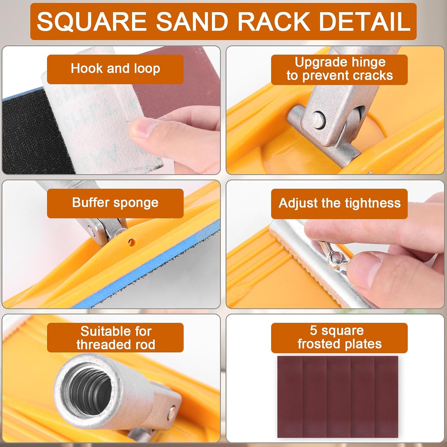 Pole Sander for Drywall, Drywall Sander Tool with Adjustable Pole 31" to74 | Adjustable 31–74" Extension Pole