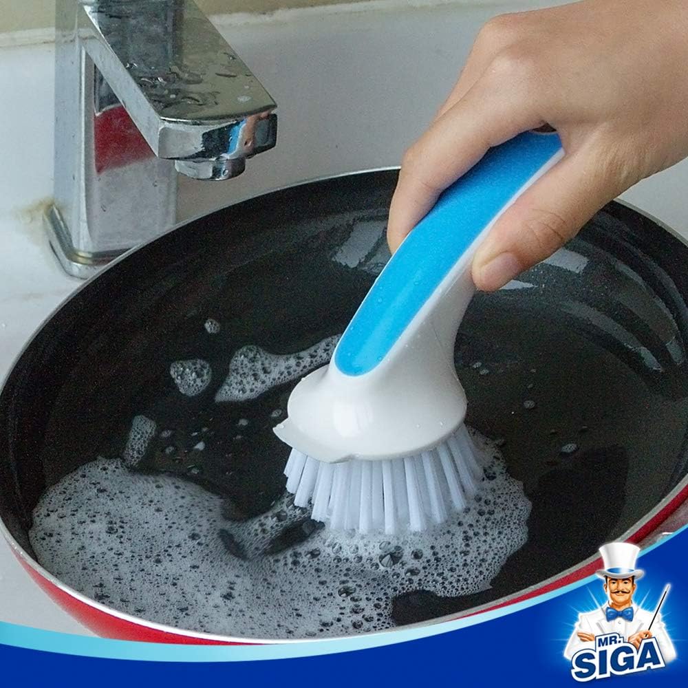 Pot and Pan Cleaning Brush, Dish Brush for Kitchen, Blue, Pack of 2