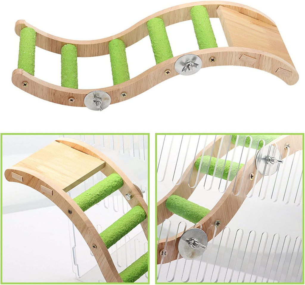 Bird Ladder Bridge, Wooden Pet Parrot Hamster Climbing Ladder Toys, Pet Bird Cage Accessories, Wood Climbing Ladder