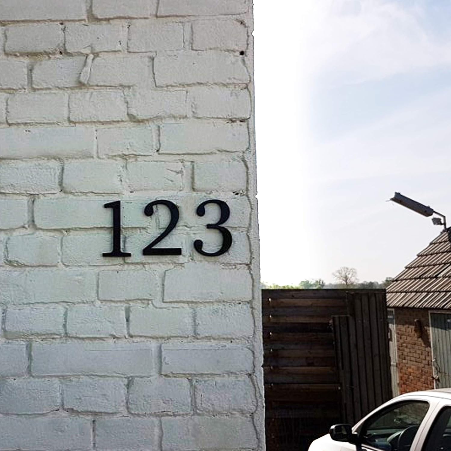 House Number Sign 4 inch Modern Door Numbers Signage Plaque Street Home Address Numerals Zinc Alloy (5, Black)