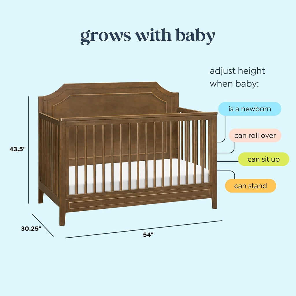 Chloe Regency 4-in-1 Convertible Crib in Walnut, Greenguard Gold Certified