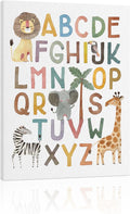 ABC Poster Nursery Wall Decor: Boho Alphabet Art for Classroom Wall, Safari Animal Kids Wall Art, ABC Letters Print