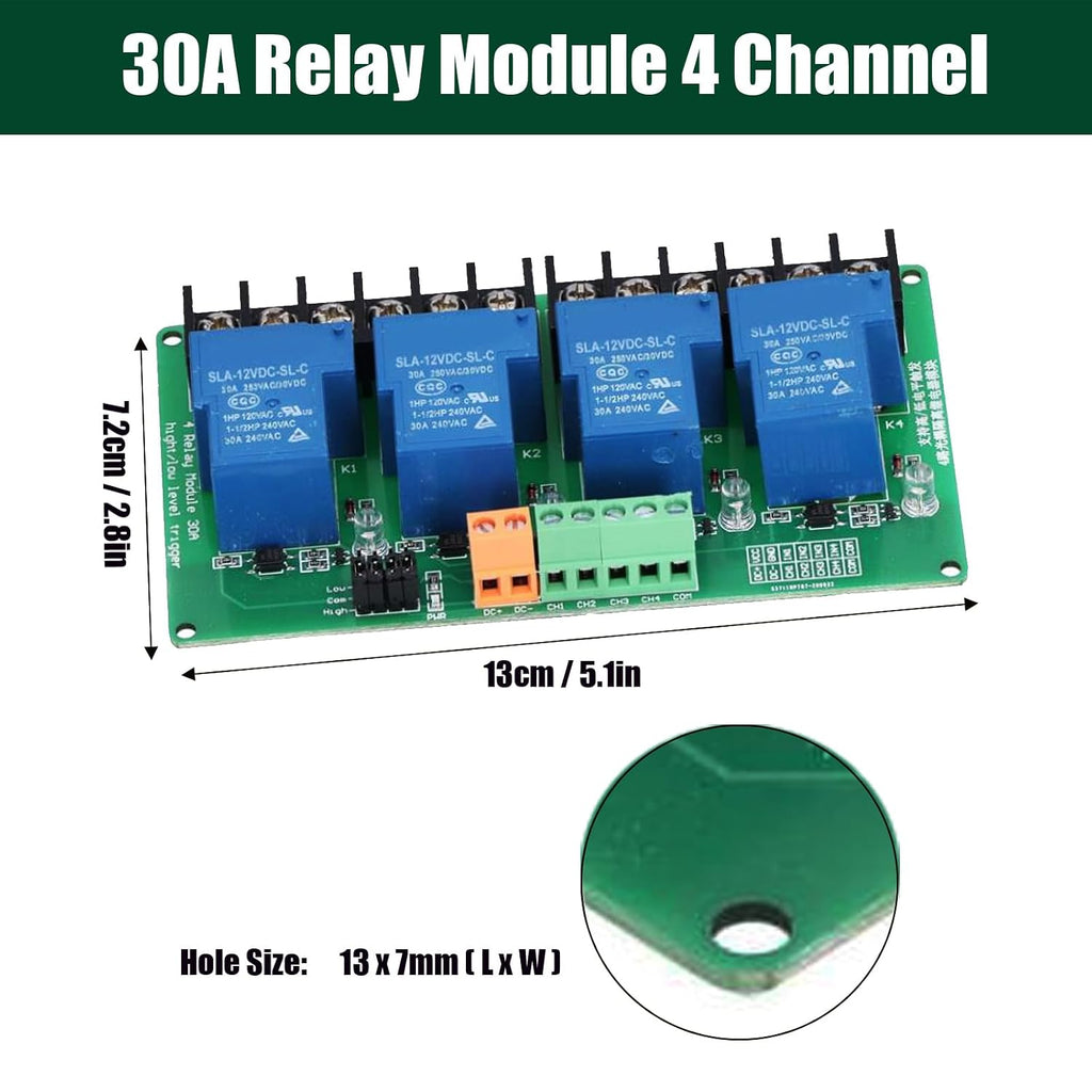 DIANN 30A 4 Channel Relay Module 5V Relay Module Expansion Board High Low Level Trigger with with Optocoupler Isolation for PLC Automation Equipment Control Industrial Control
