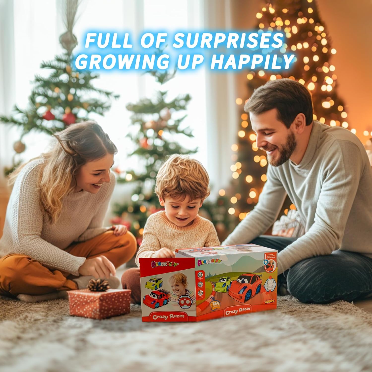 Remote Control Car, RC Car Toy with Lights and Sounds for Boys, Girls and Toddlers Ages 1-3 2-4 4-7 & 3 Years Old