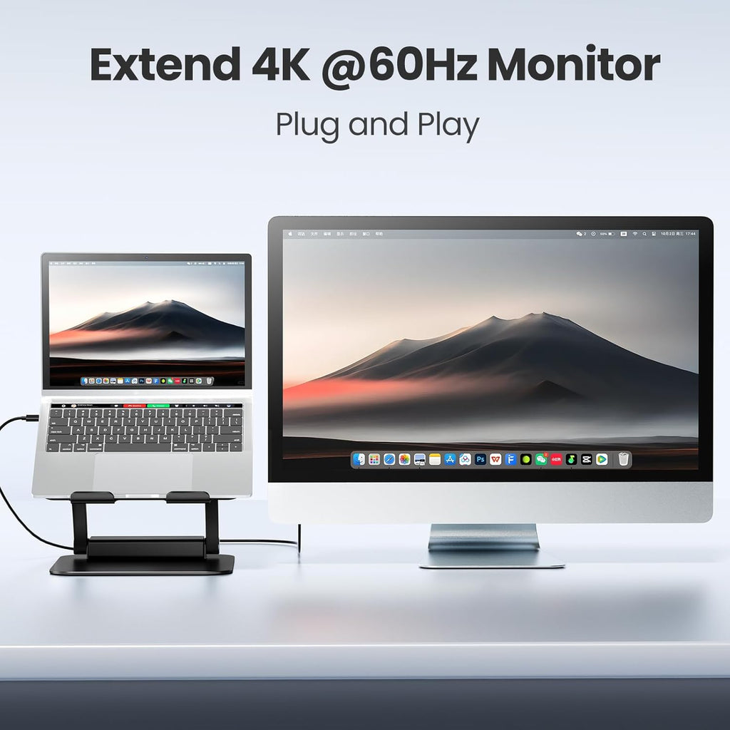 Laptop Stand with Detachable USB-C Hub, 100W PD Charging, 4K@60Hz HDMI, 3 USB Ports, Ergonomic Laptop Holder Docking