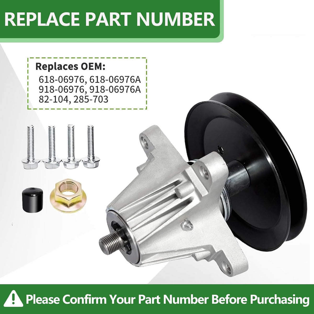 618-06976 918-06976A Spindle Assembly Kit for 42 Inch Deck Cub Cadet XT2-LX42 XT1-LT42 LT42C MTD Craftsman CYT4220 SE T8000 T210 T7800 Replaces 618-06976A 918-06976