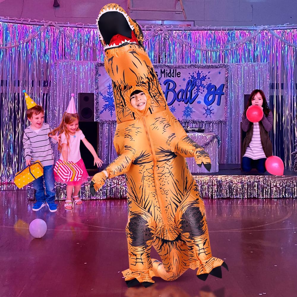 Inflatable Dinosaur Costume Kids Dinosaur Suit Blow up Full Body Dino Costume Boys Girls for Halloween Cosplay Party