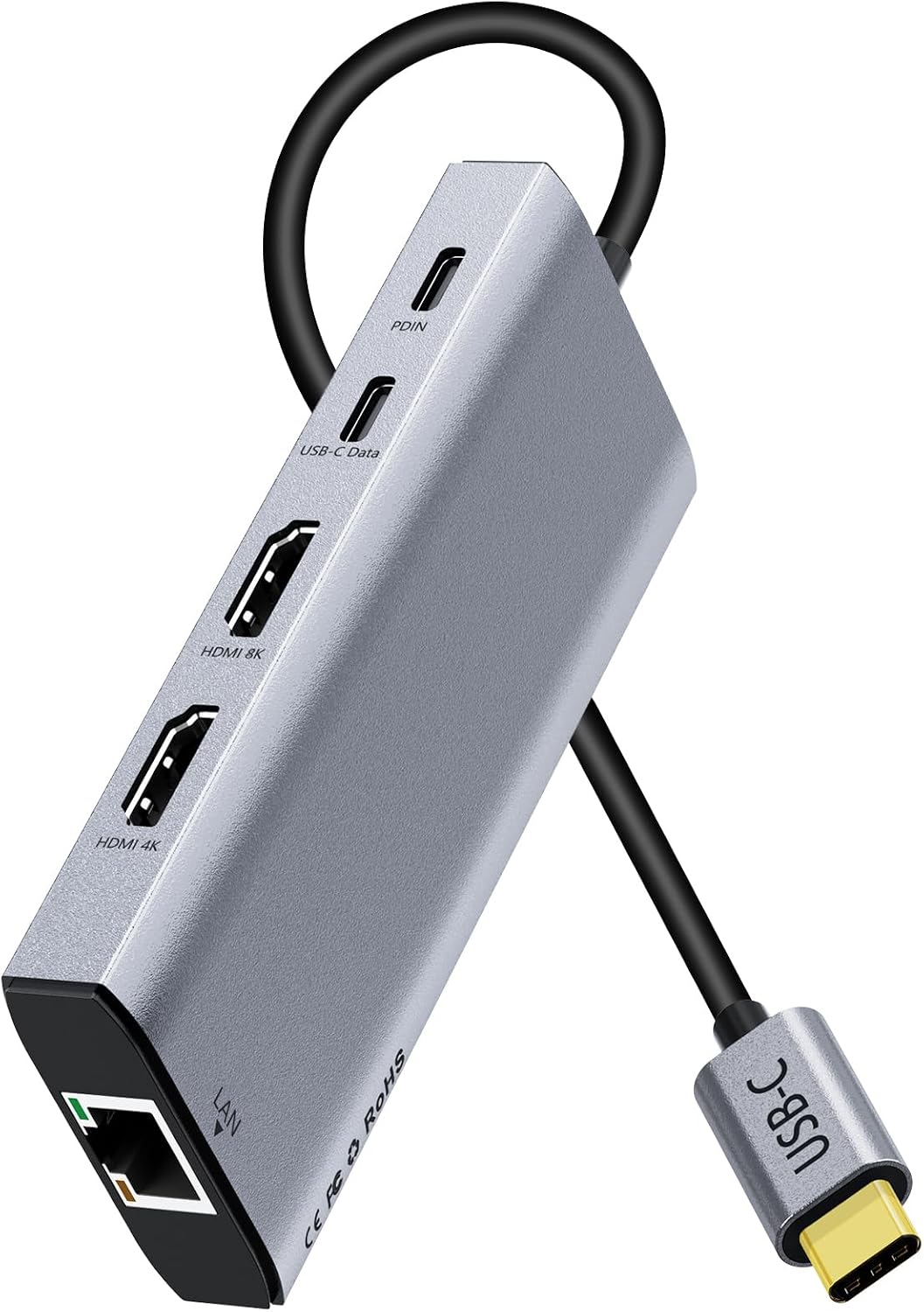 USB C Hub Dongle,10 in 1 Laptop Docking Station Dual 4K@60Hz HDMI Monitor,100W PD,Gigabit Ethernet,Card Reader,USB3.0