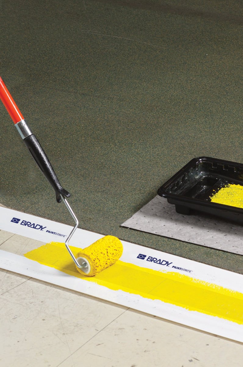 PaintStripe Floor Marking Stencil, Continuous Line, 0.25" Height, 3" Wide, 1200" Length, Polypropylene, Clear/White