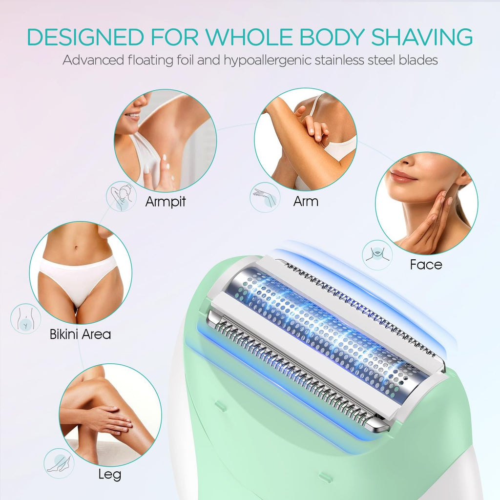 Epilator for Women-Cordless Epilators Hair Removal for Body HR310 | 4-in-1 Electric Razor Hair Remover, 21 Tweezers