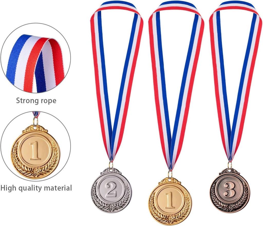 24 Piece Gold Silver Bronze Award Medals-Winner Medals Olympic Style | Gold Silver Bronze Medals Awards Medals for