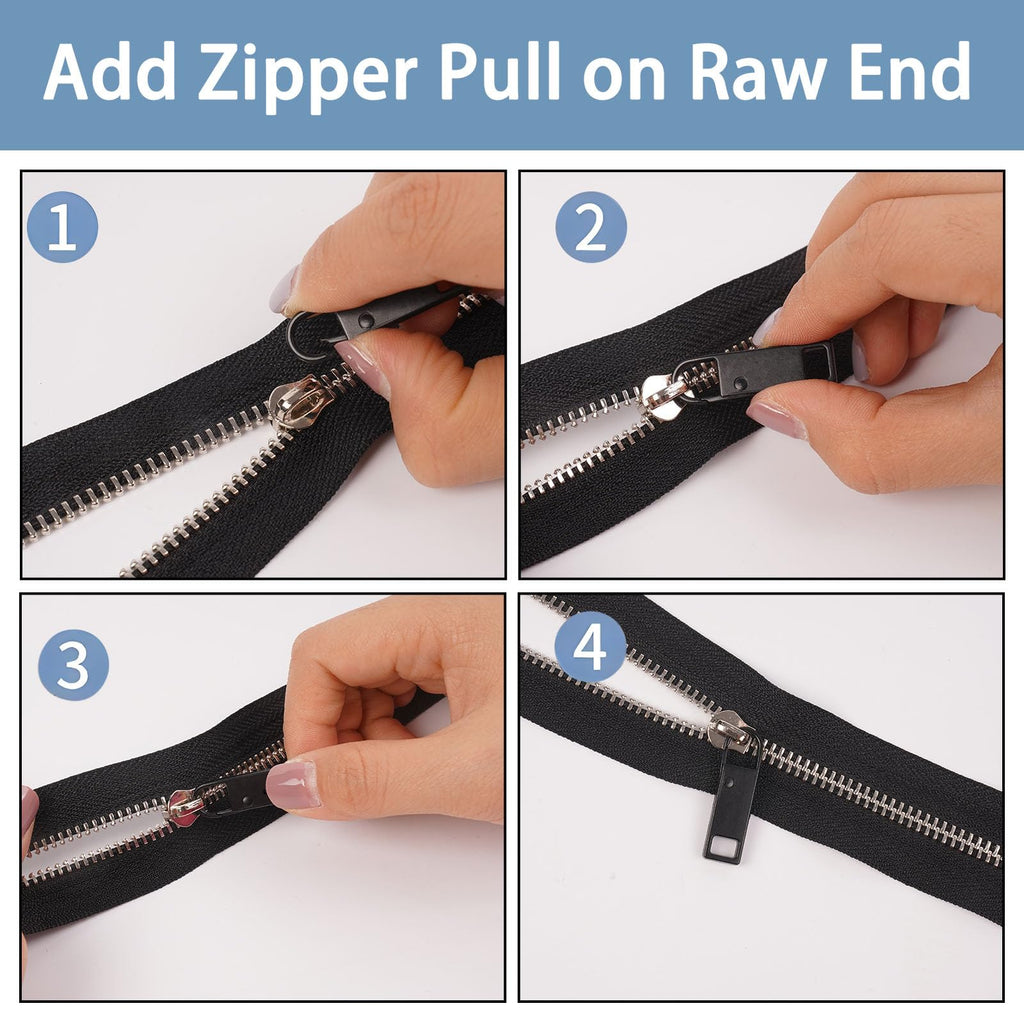 Zipper Pull Replacement Metal Zipper Handle Mend Tab Repair (6 PCS)