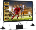 120inch Projector Screen with Stand: Portable Projector Screen Outdoor Indoor Front/Rear16:9 4K HD with Carry Bag