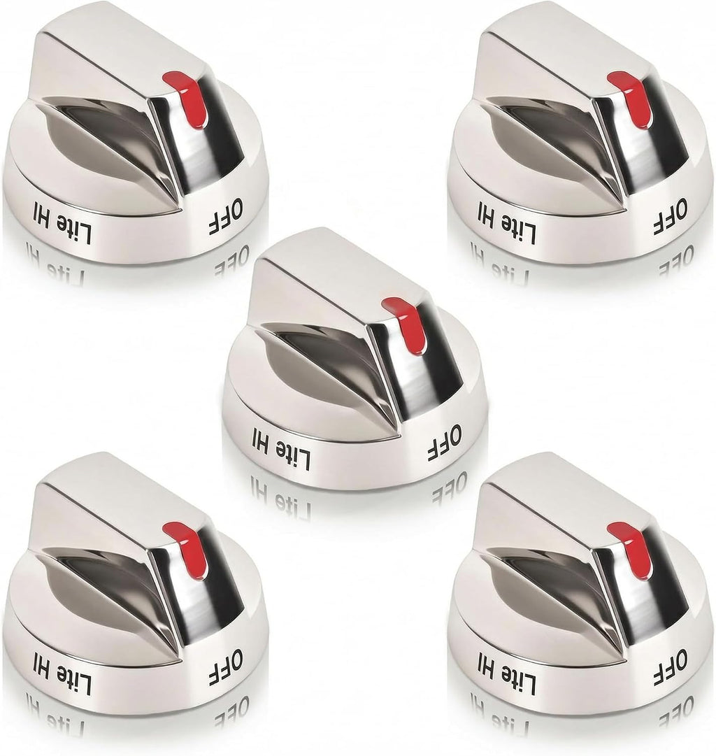 NX58R9421SG NX58N9420SG NX58R9421ST Knobs for Samsung Gas Stoves Replaces DG94-01712B, 5-Piece Burner Knob Set