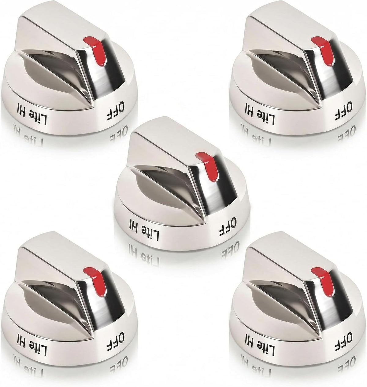 NX58R9421SG NX58N9420SG NX58R9421ST Knobs for Samsung Gas Stoves Replaces DG94-01712B, 5-Piece Burner Knob Set