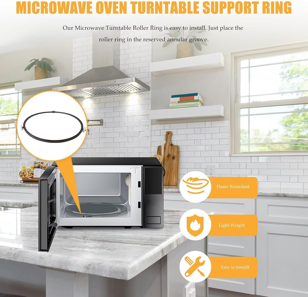 2-Pack Microwave Rotating Roller Ring for LG - 9.5 Inch for Models LMV1630BB, LMV1630WW, MV1610WW, MV1608BB