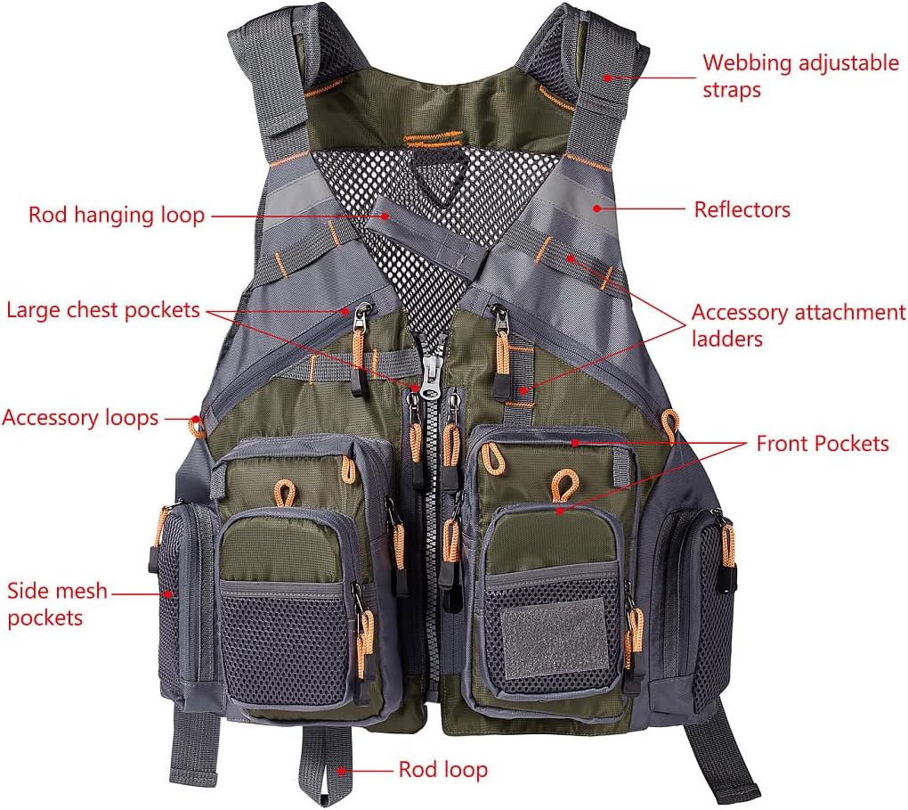 Strap Fishing Vest Adjustable for Men and Women