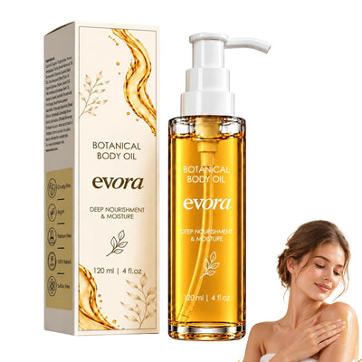 Evora Botanical Body Oil for Crepey Skin, 2026 New Non-Greasy Hydrating Body Oil with Wakame Algae, Brazil Nut &