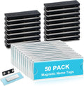 50 Pack Magnetic Name Tag Holders with Inserts 3 Magnets | Clear Acrylic Magnetic Badge Holders, Blank Printable