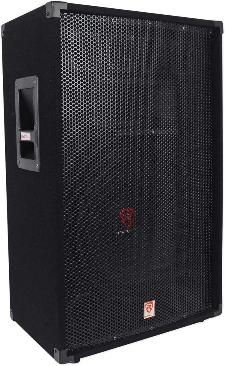 RSG15 15" 3-Way 8-Ohm Passive DJ PA Speaker, 2-Pack | 1500W Peak/750W RMS, SpeakON and 1/4" Inputs, Piezo Compression