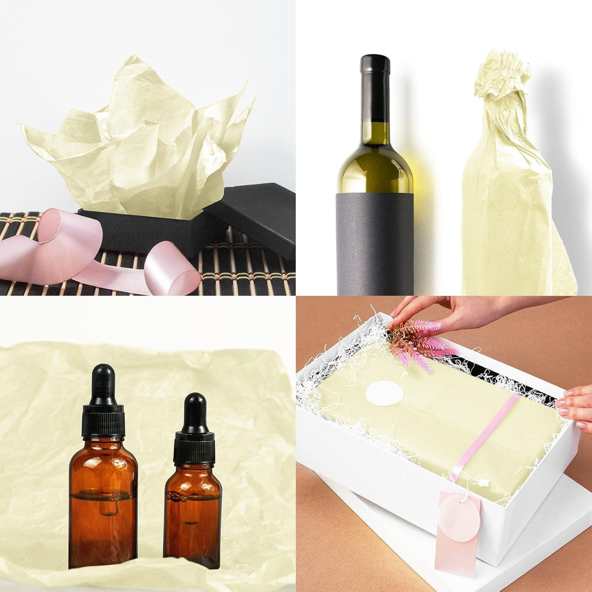120 Sheets 14 x 20 Inch Cream Tissue Paper for Gift Bag Wrapping