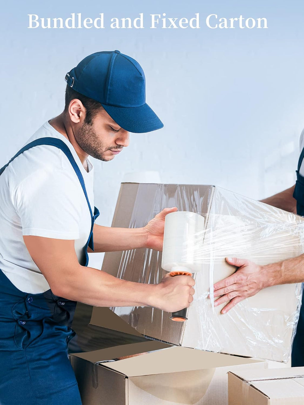 5" x 1000' Stretch Wrap, Shrink Pallet Film W/Handles, 4 Pack | Industrial Strength Stretch Film up to 650% Stretch