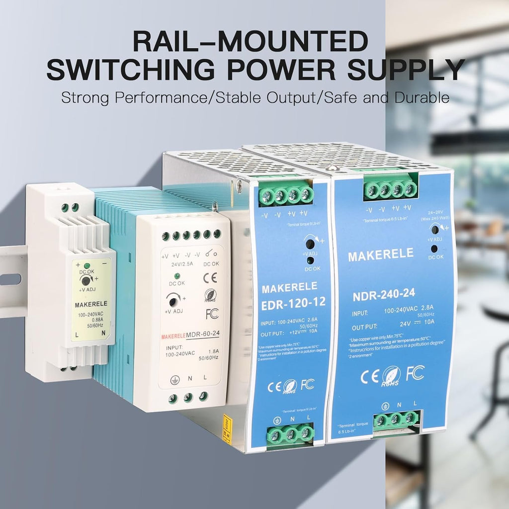MAKERELE MDR 12V DIN Rail Power Supply 60W
