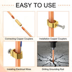 Zonon 2 Pcs 8 ft Ground Rod Kit with Clamps