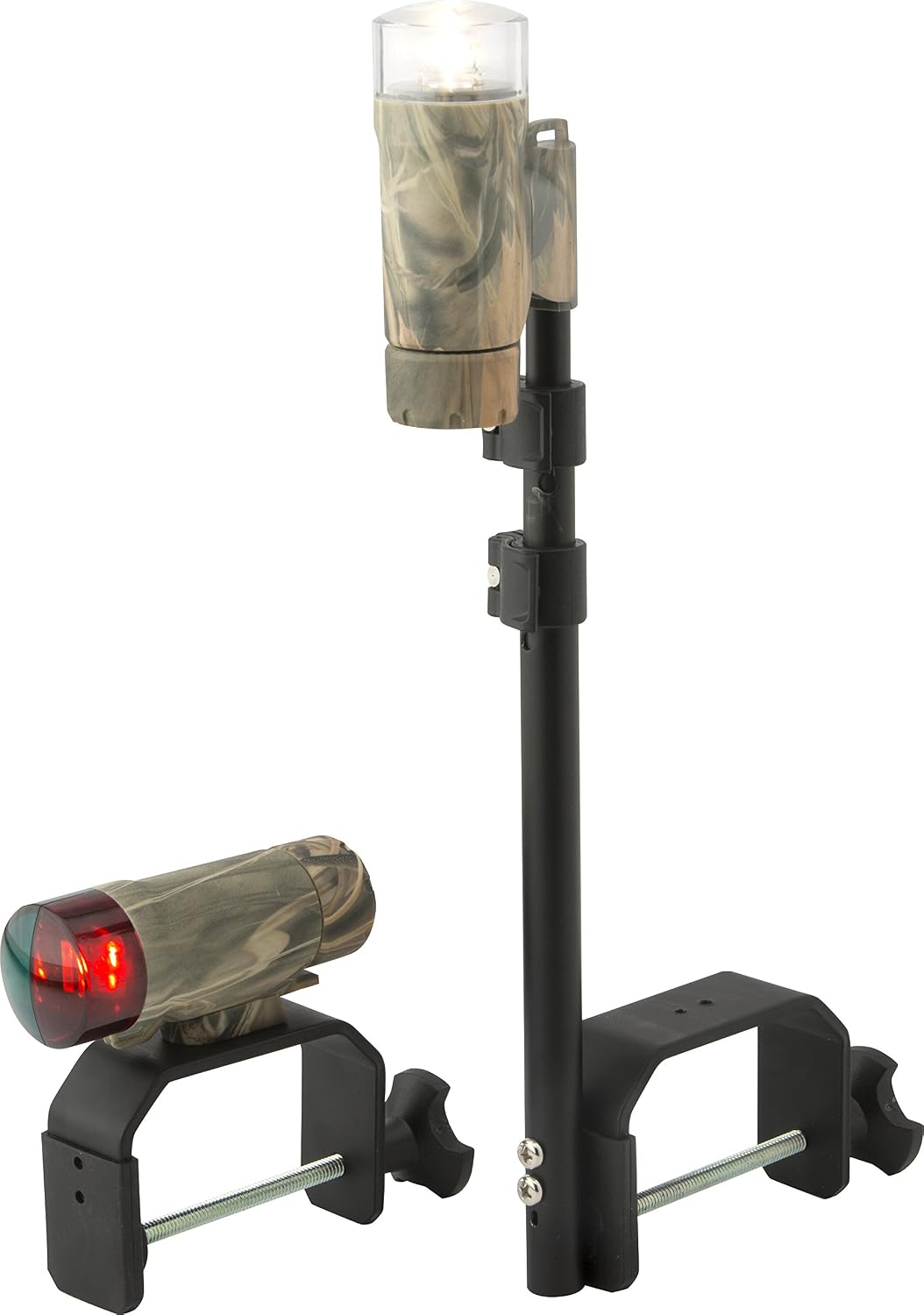 attwood Portable Navigation LED Light Kit, Realtree Max-5 Camouflage, Clamp-on or Deck Mount with Threaded Pole Stern, 14191-7