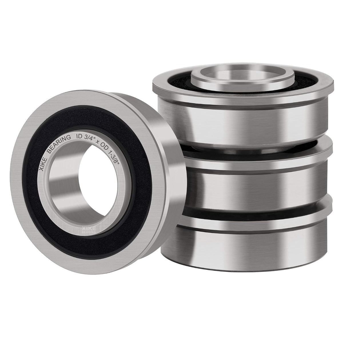 XiKe 4 Pcs Flanged Ball Bearings ID 3/4" x OD 1-3/8"