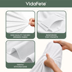 Classic Series 140GSM Spandex Tablecloth 2Pcs, 6ft, White