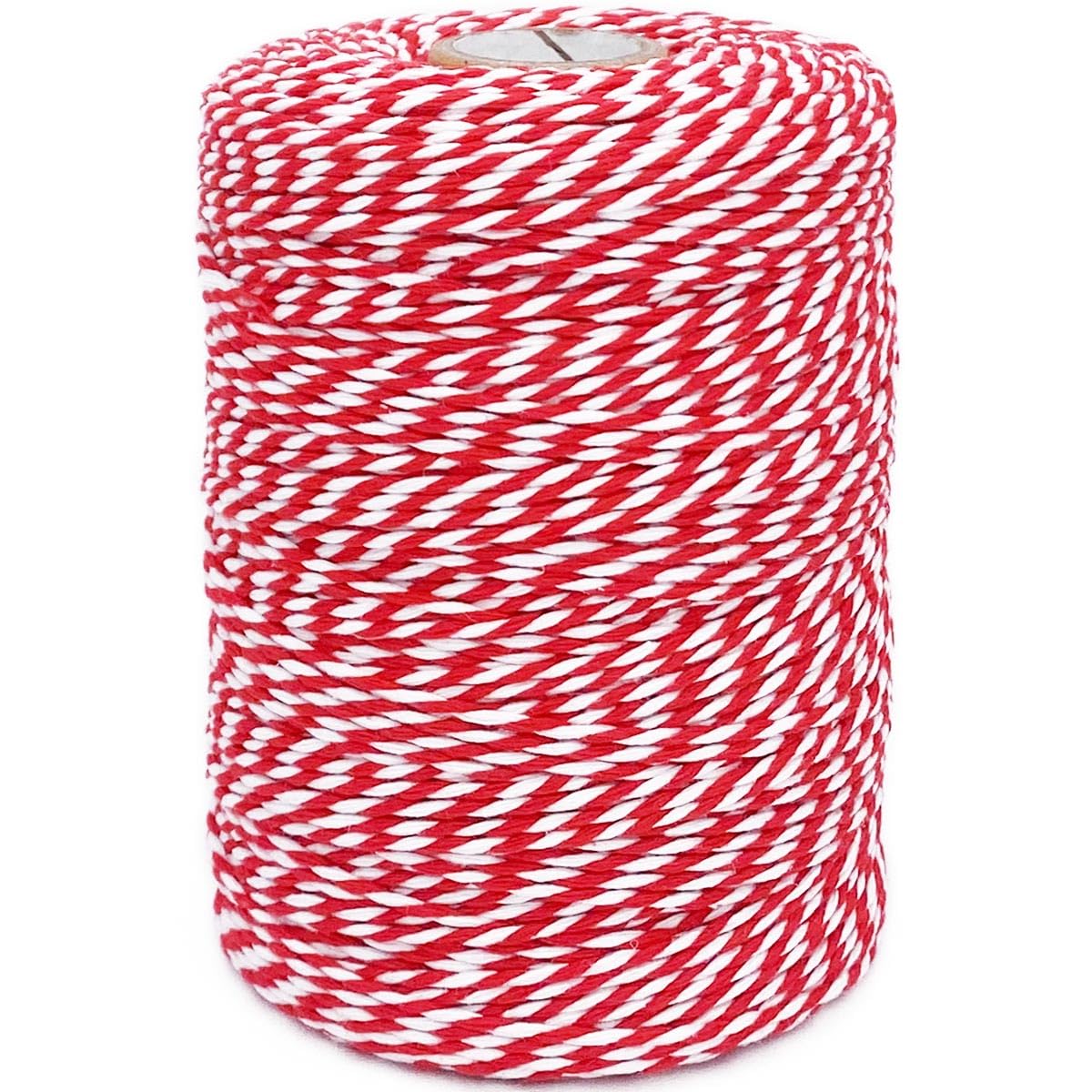 Bakers Twine String Red and White Cotton Twine 656 Feet Christmas Twine for Gift Wrapping DIY Crafts Home Decoration