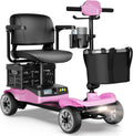 Mobility Scooter for Adults with Spare Battery – 24.8 Miles Total Range, 4-Wheel Foldable Portable Motorized Scooter