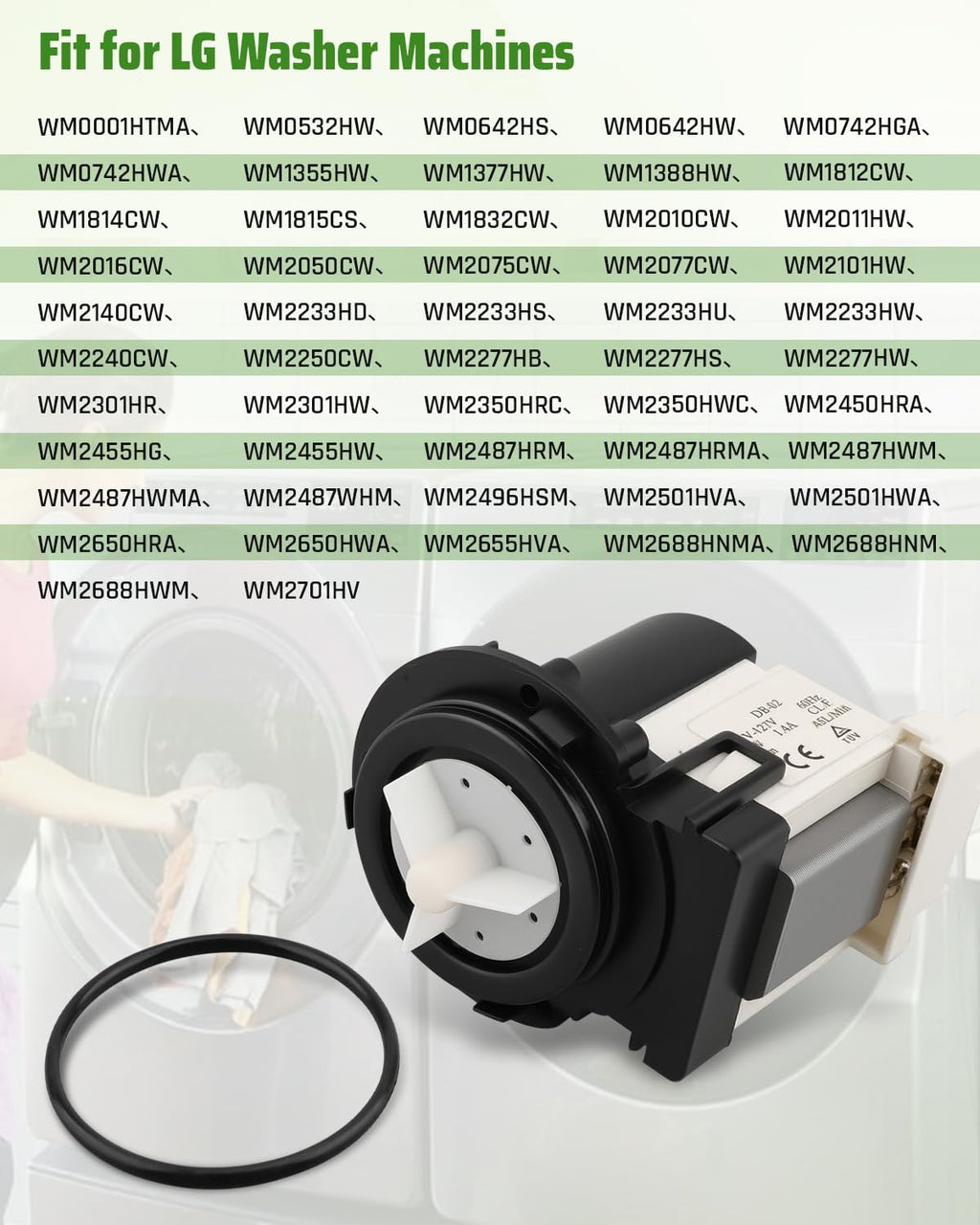 Washer Drain Pump Motor Assembly Fit for LG Washer WM4270HVA WM4270HWA WM4370HKA WM4370HWA WM5000HWA WM5000HVA WM0642HW WM0642HS Washer Machines