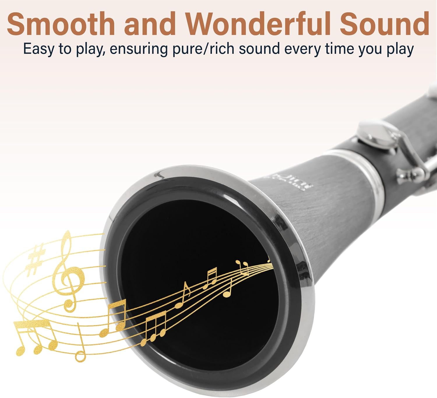 Ebonite Bb Clarinet Kit for Beginner - Black | B Flat Clarinet Kit with 10 Reeds, Mouthpiece, Cork Grease, Hard Case