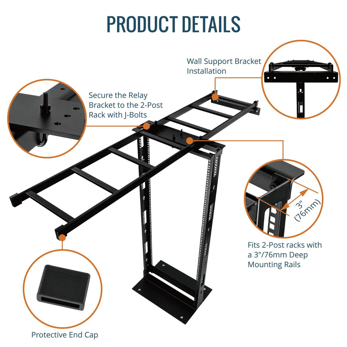 5FT Cable Runway Rack-to-Wall Mount Kit, Systematic Cable Management for Computer Rooms and Data Centers